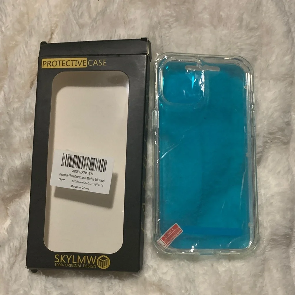 Clear and Blue Phone Case